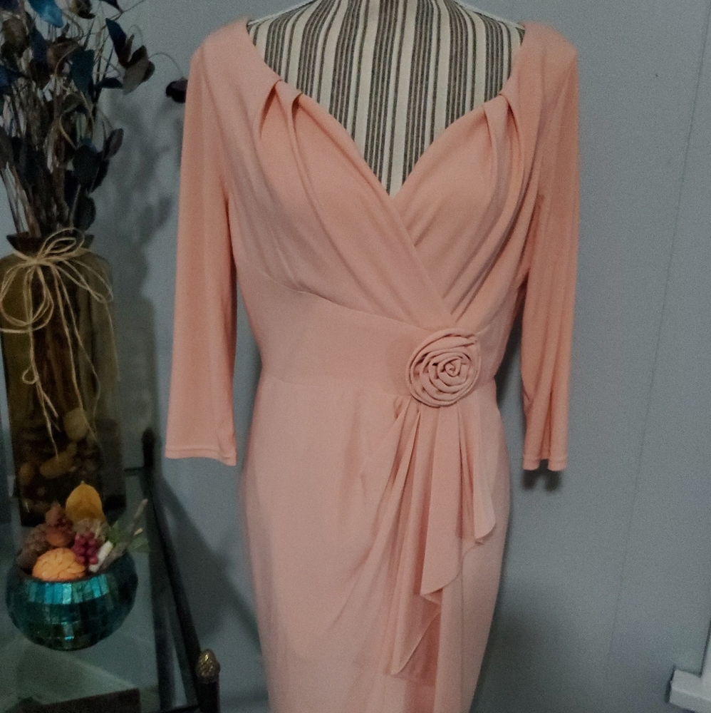 V-Neck Dress with Flattering Gathered Wais…